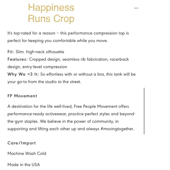 Free People Happiness Runs Crop Top And Good Karma High Rise Leggings Set - Picture 8 of 10